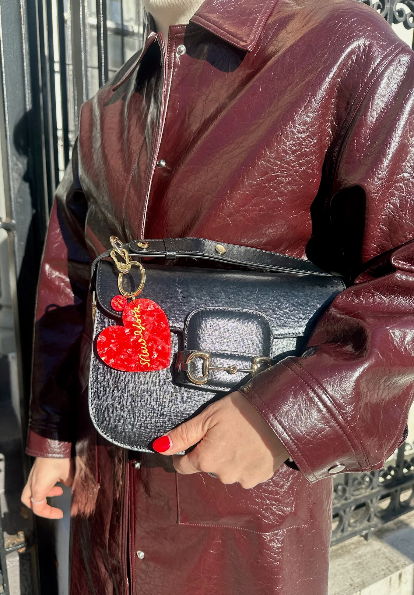 Hand-painted New York Heart Bag Charm + Keychain | Eco-Friendly - Image 7