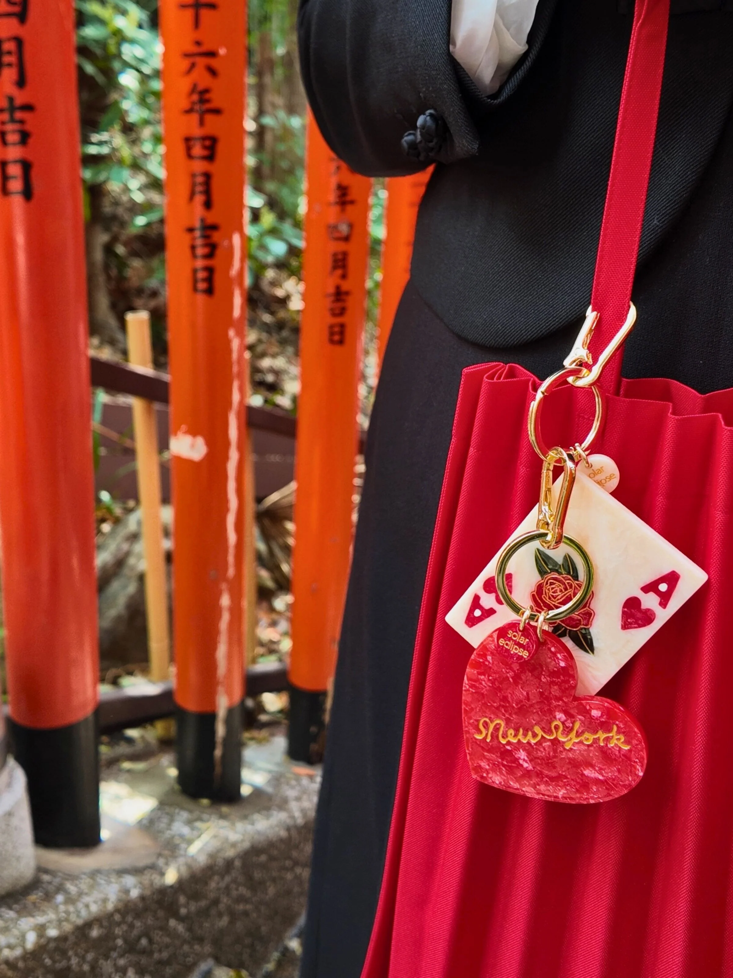 Hand-painted New York Heart Bag Charm + Keychain | Eco-Friendly - Image 8