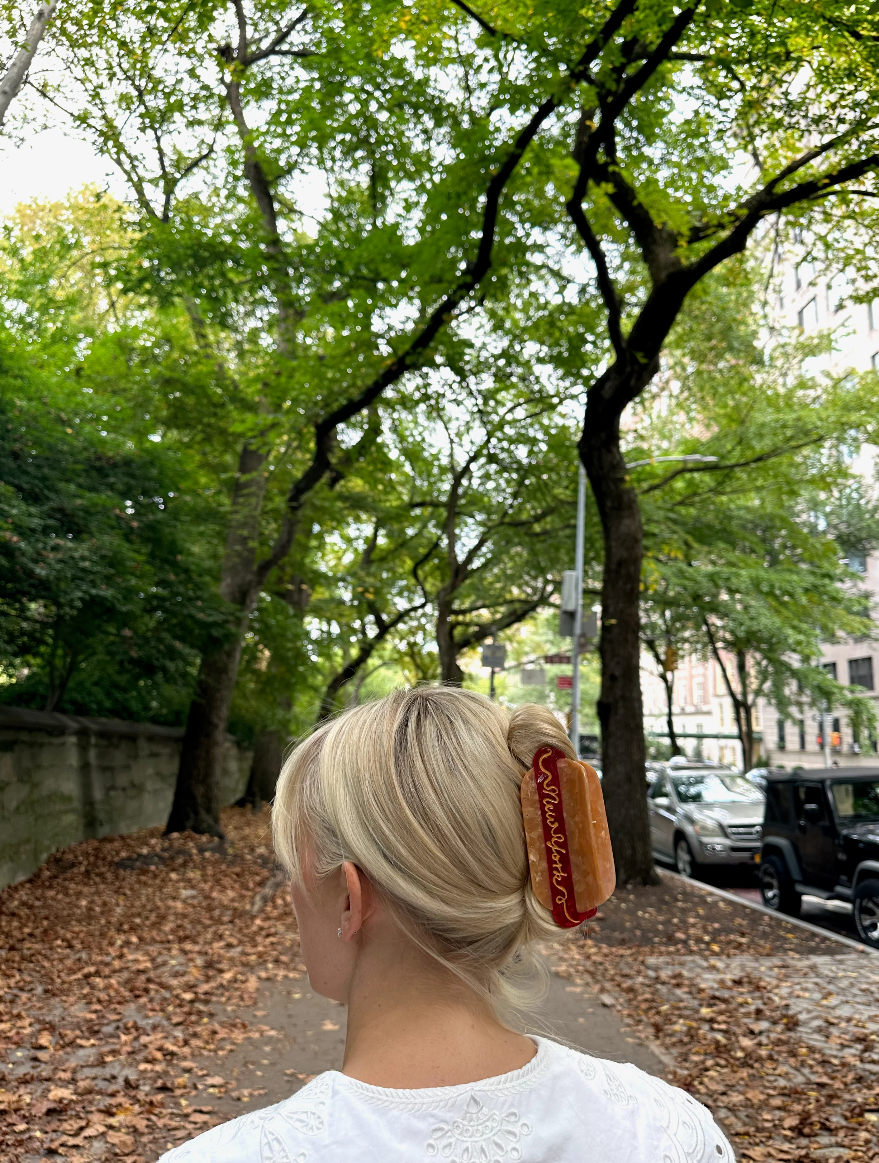 Hand-Painted New York Hot Dog Acetate Claw Hair Clip | Eco-Friendly - Image 3