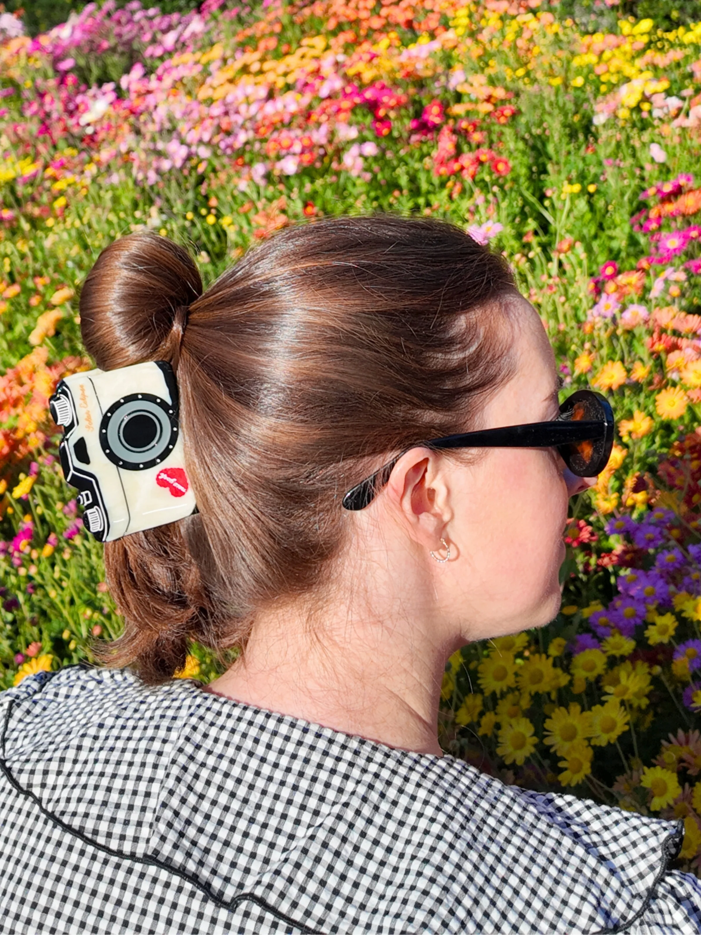 Hand-Painted NY Vintage Camera Claw Clip | Eco-Friendly - Image 2