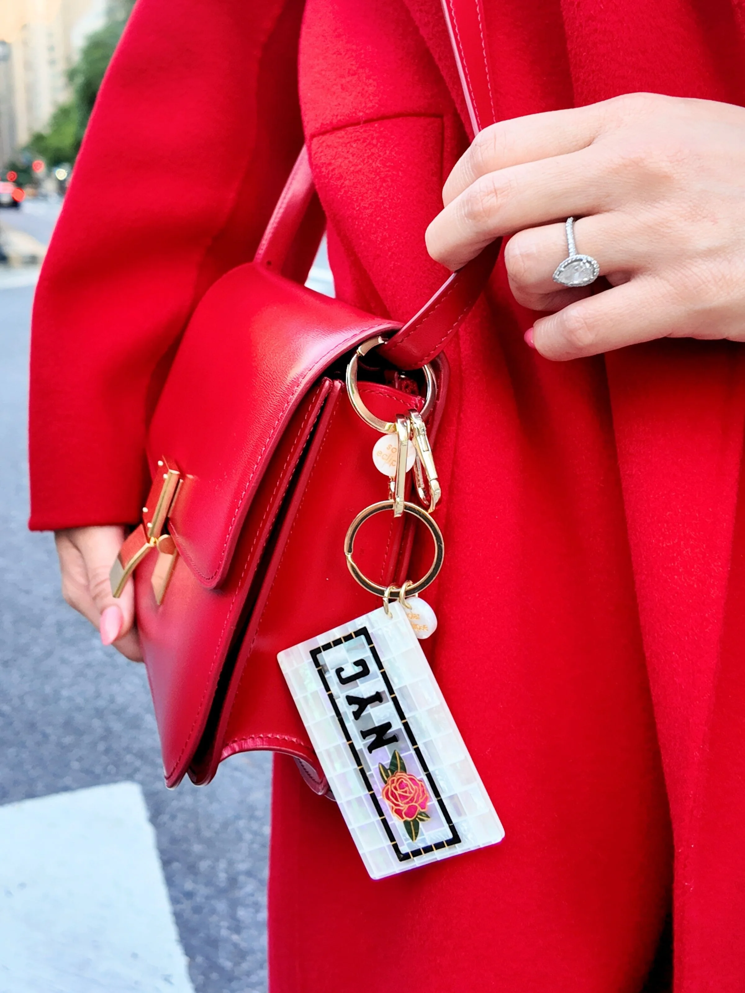 Hand-painted NYC Subway Bag Charm + Keychain | Eco-Friendly - Image 2