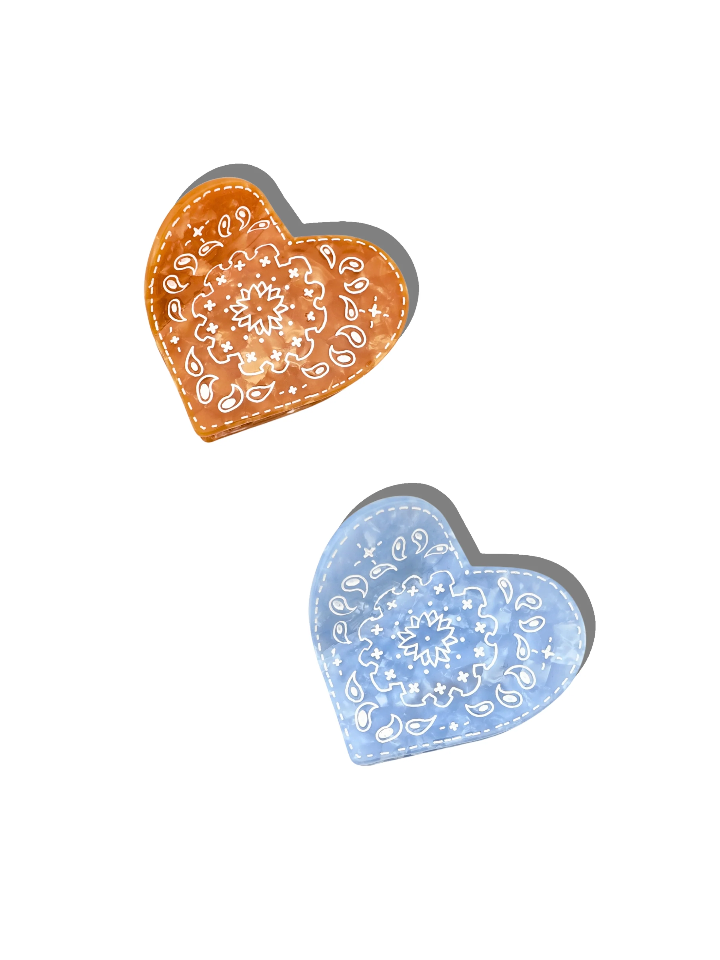 Hand-painted Paisley Heart Claw Hair Clip | Eco-Friendly