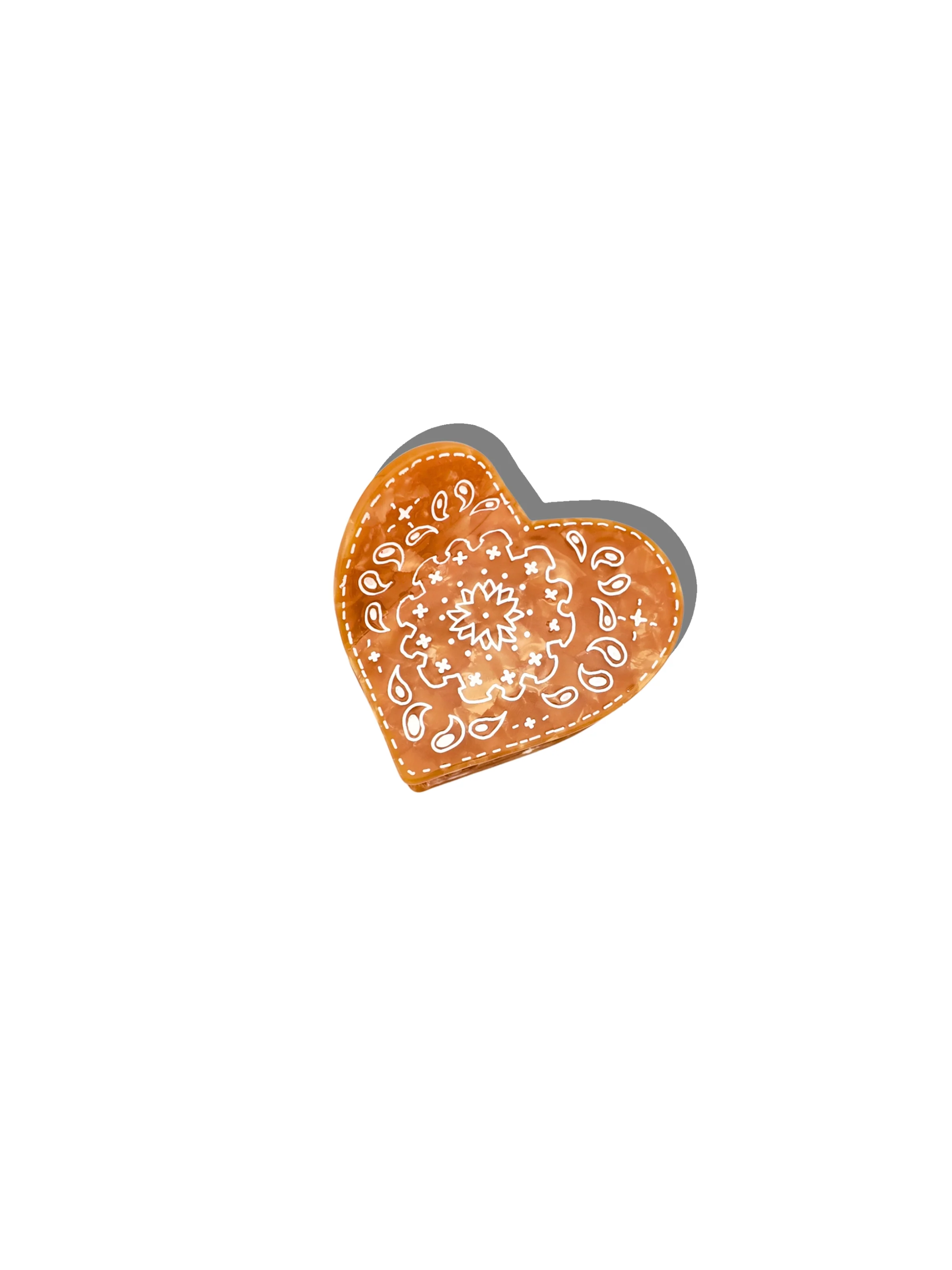 Hand-painted Paisley Heart Claw Hair Clip | Eco-Friendly - Image 3