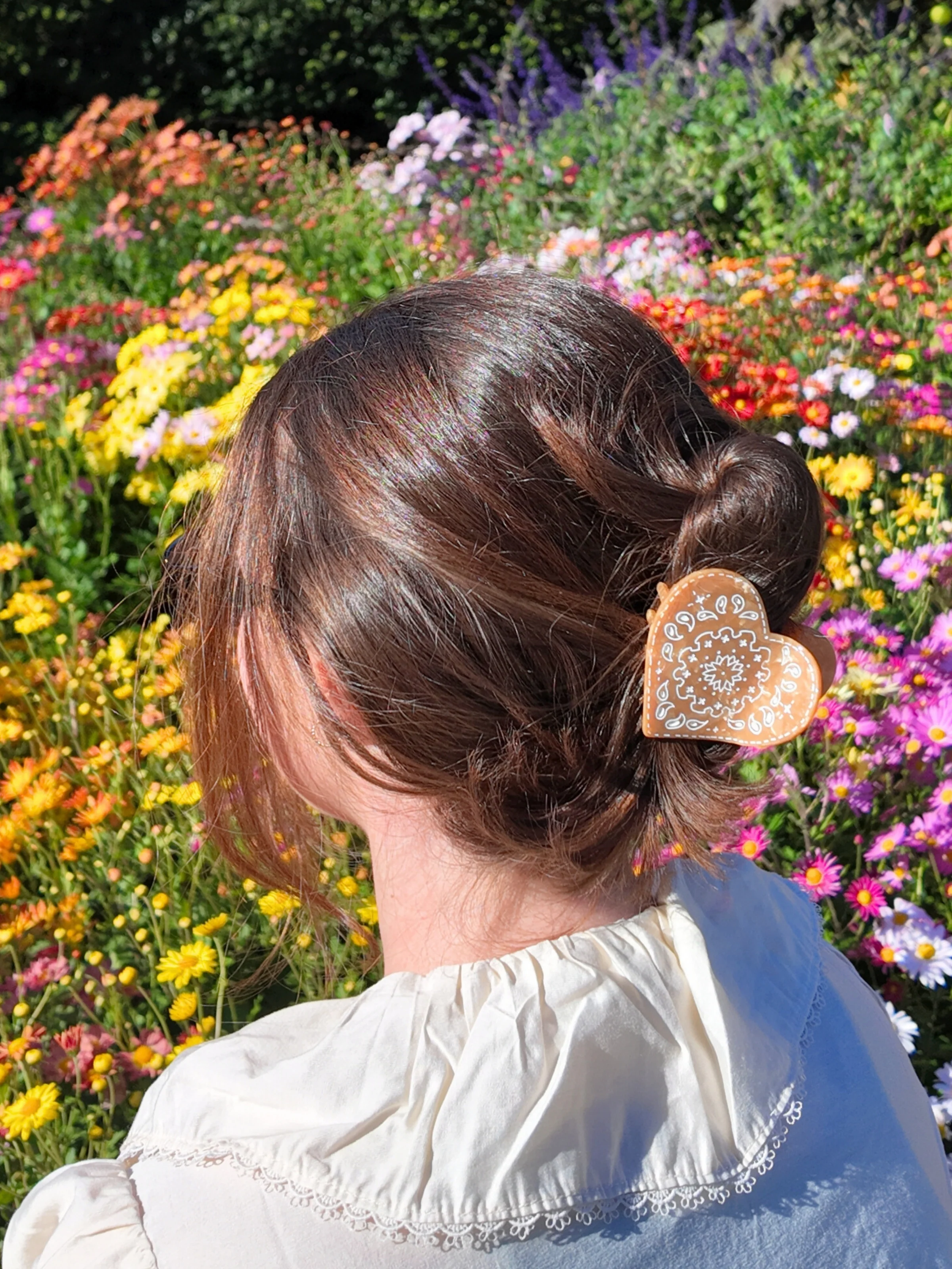Hand-painted Paisley Heart Claw Hair Clip | Eco-Friendly - Image 4