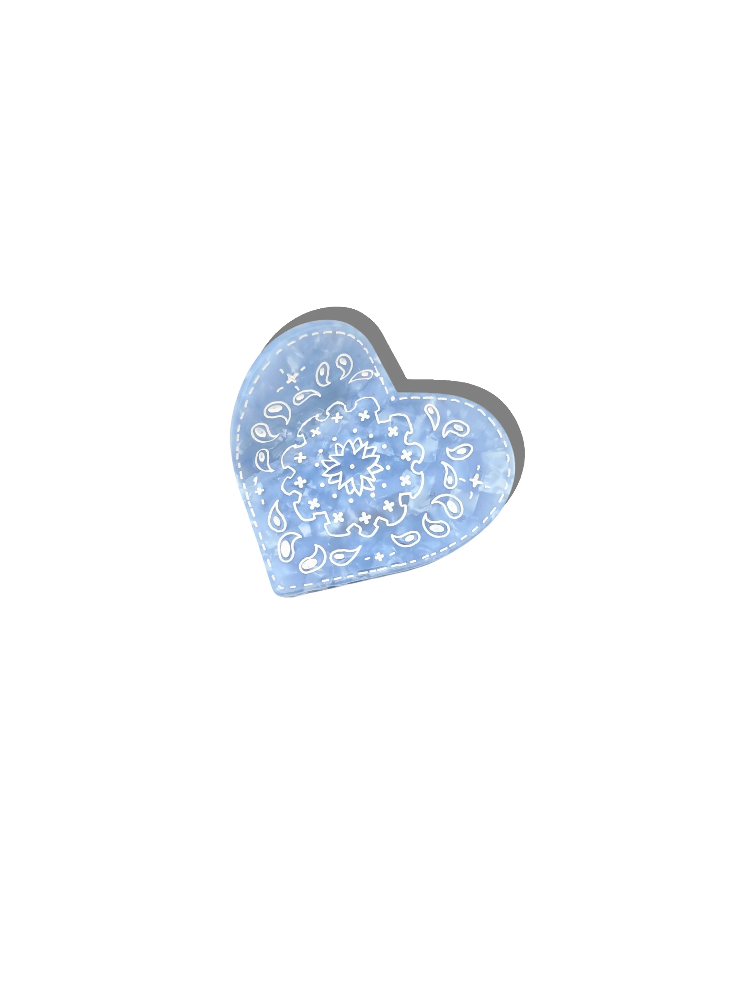Hand-painted Paisley Heart Claw Hair Clip | Eco-Friendly - Image 6
