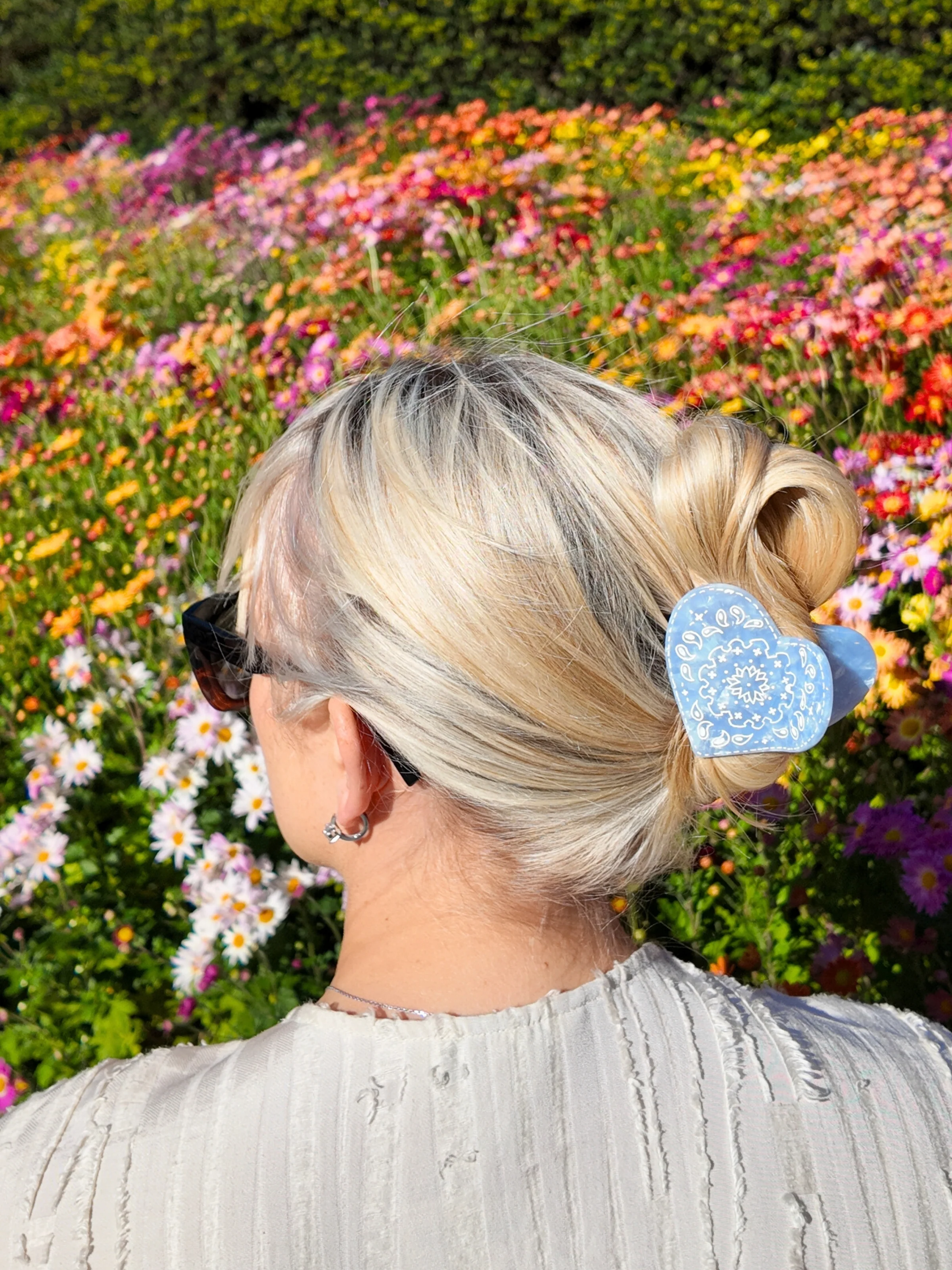 Hand-painted Paisley Heart Claw Hair Clip | Eco-Friendly - Image 8