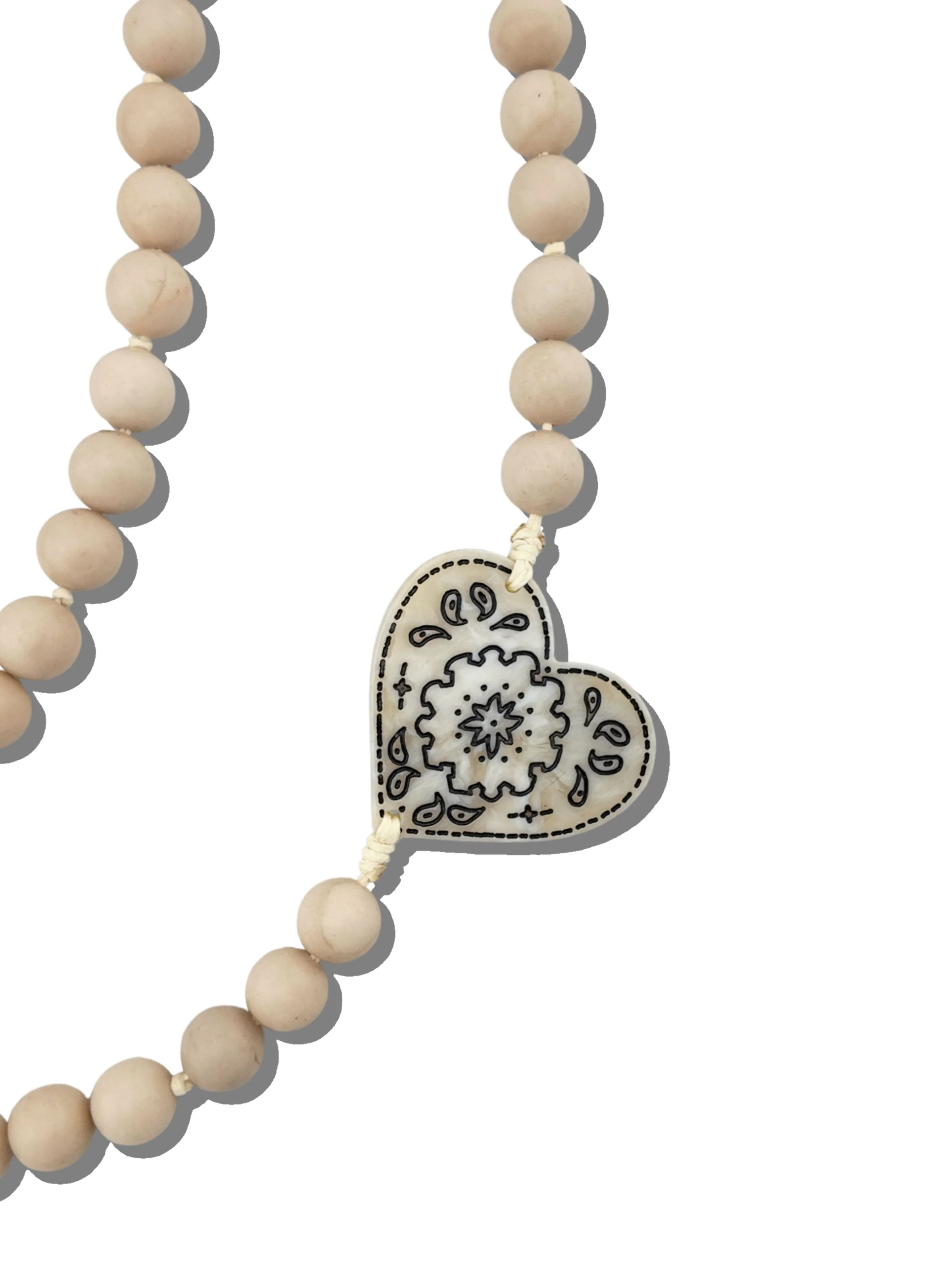 Hand-painted Paisley Heart Gemstone Crossbody Phone Chain - Image 3