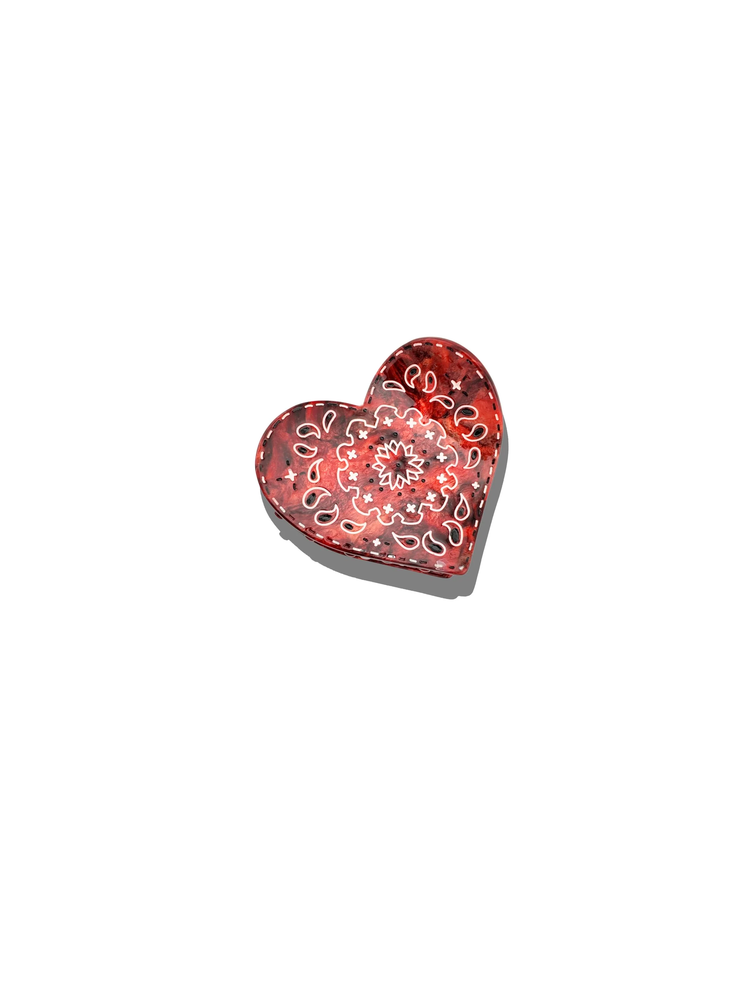 Hand-painted Paisley Heart Hair Claw Clip | Eco-Friendly - Image 7