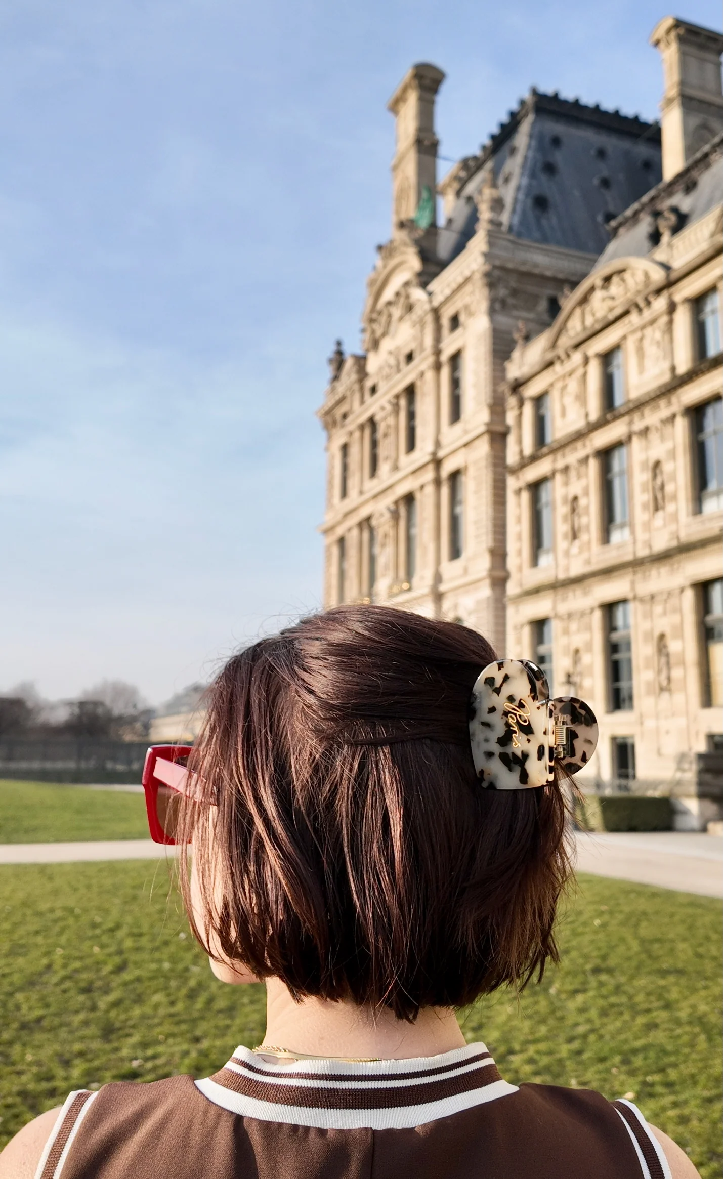 Hand-Painted Paris Heart Acetate Claw Hair Clip | Eco-Friendly - Image 2