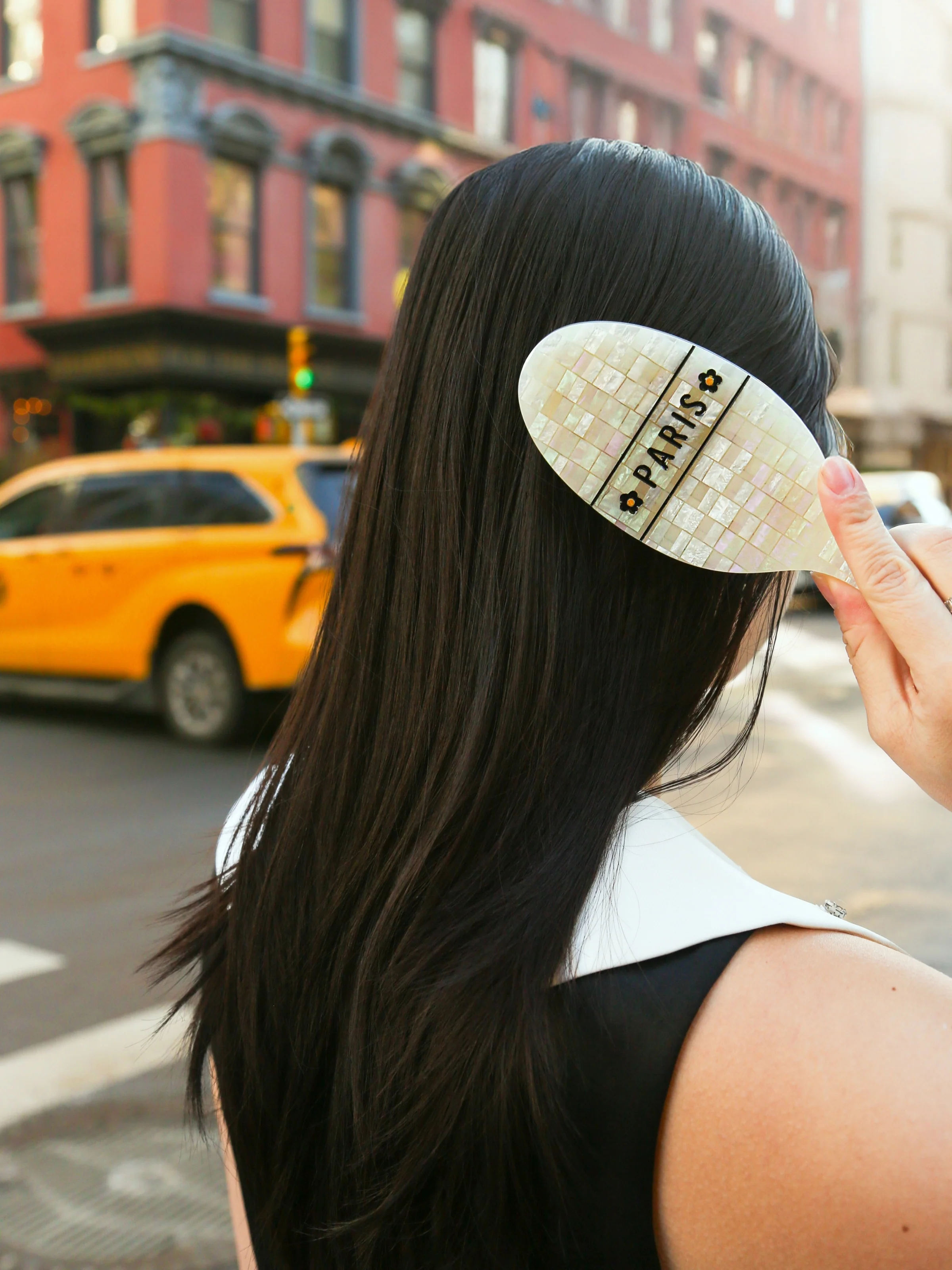 Hand-painted Paris Mosaic Amazing Hair Day Brush | Eco-Friendly - Image 7