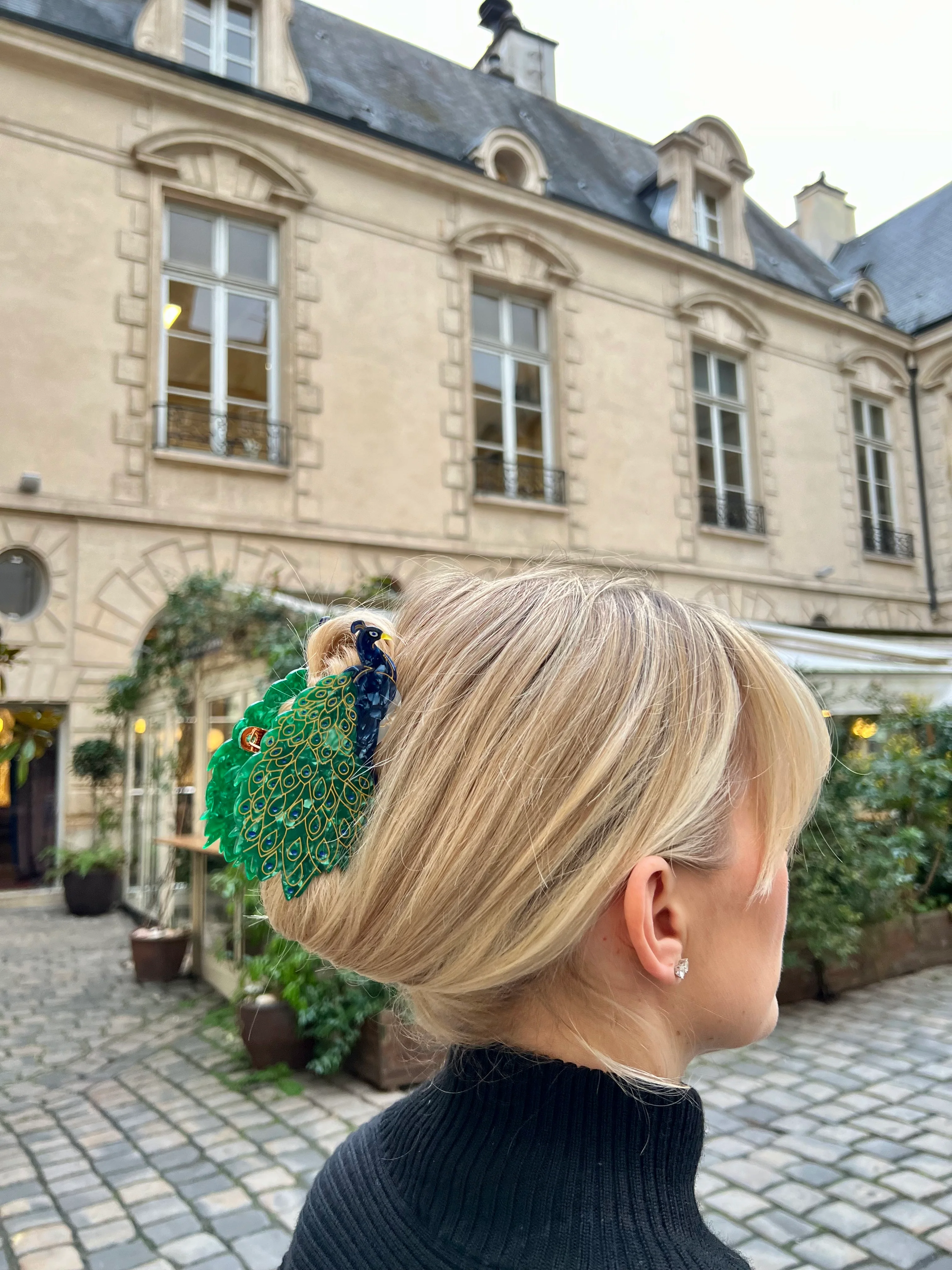 Hand-painted Peacock Claw Hair Clip | Eco-Friendly - Image 3