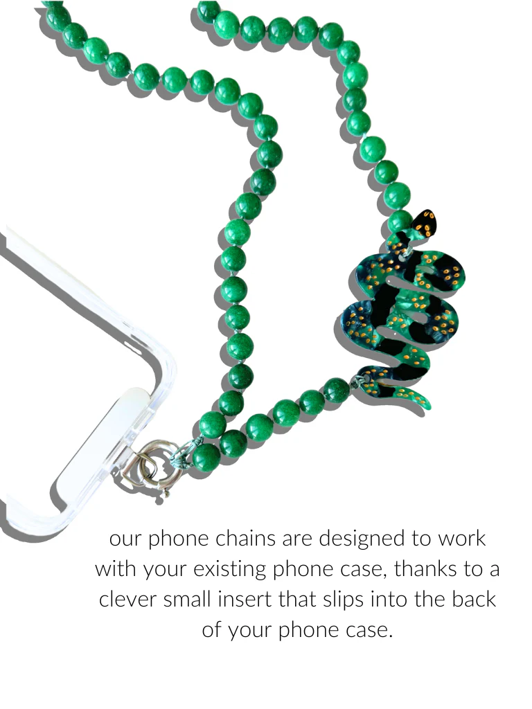 Hand-painted Pickleball Gemstone Crossbody Phone Chain - Image 3