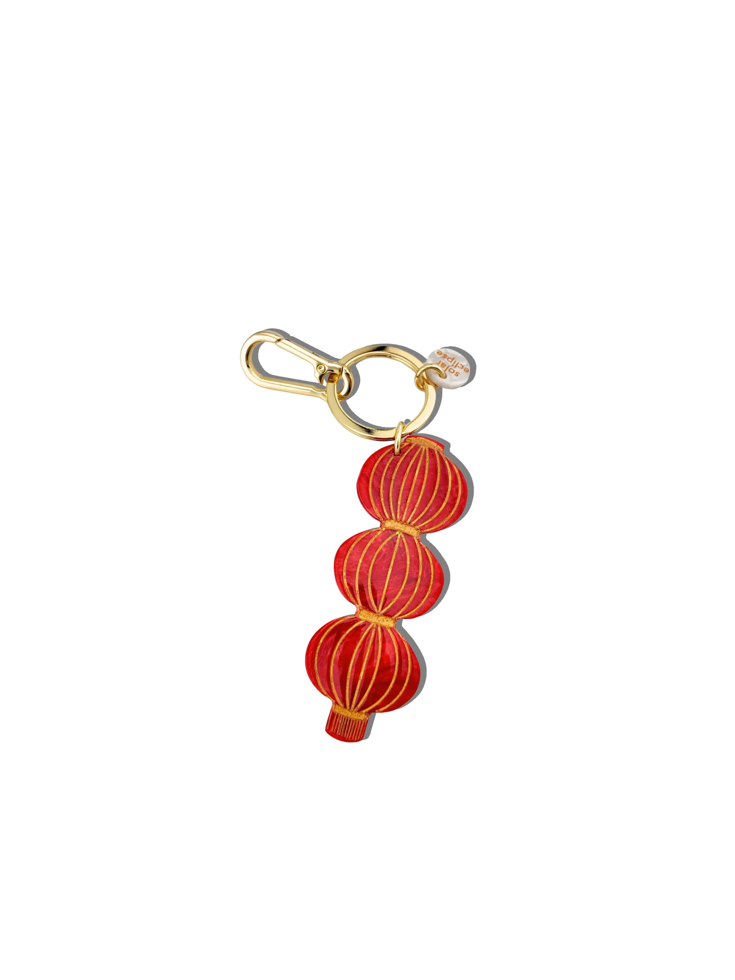 Hand-painted Red Lantern Bag Charm + Keychain | Eco-friendly