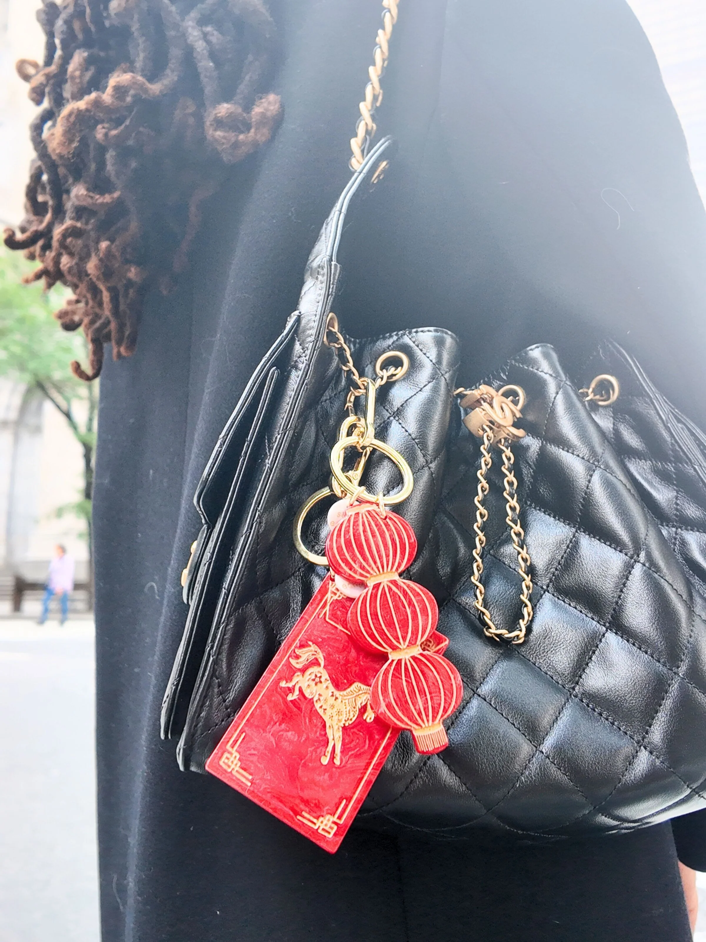 Hand-painted Red Lantern Bag Charm + Keychain | Eco-friendly - Image 2