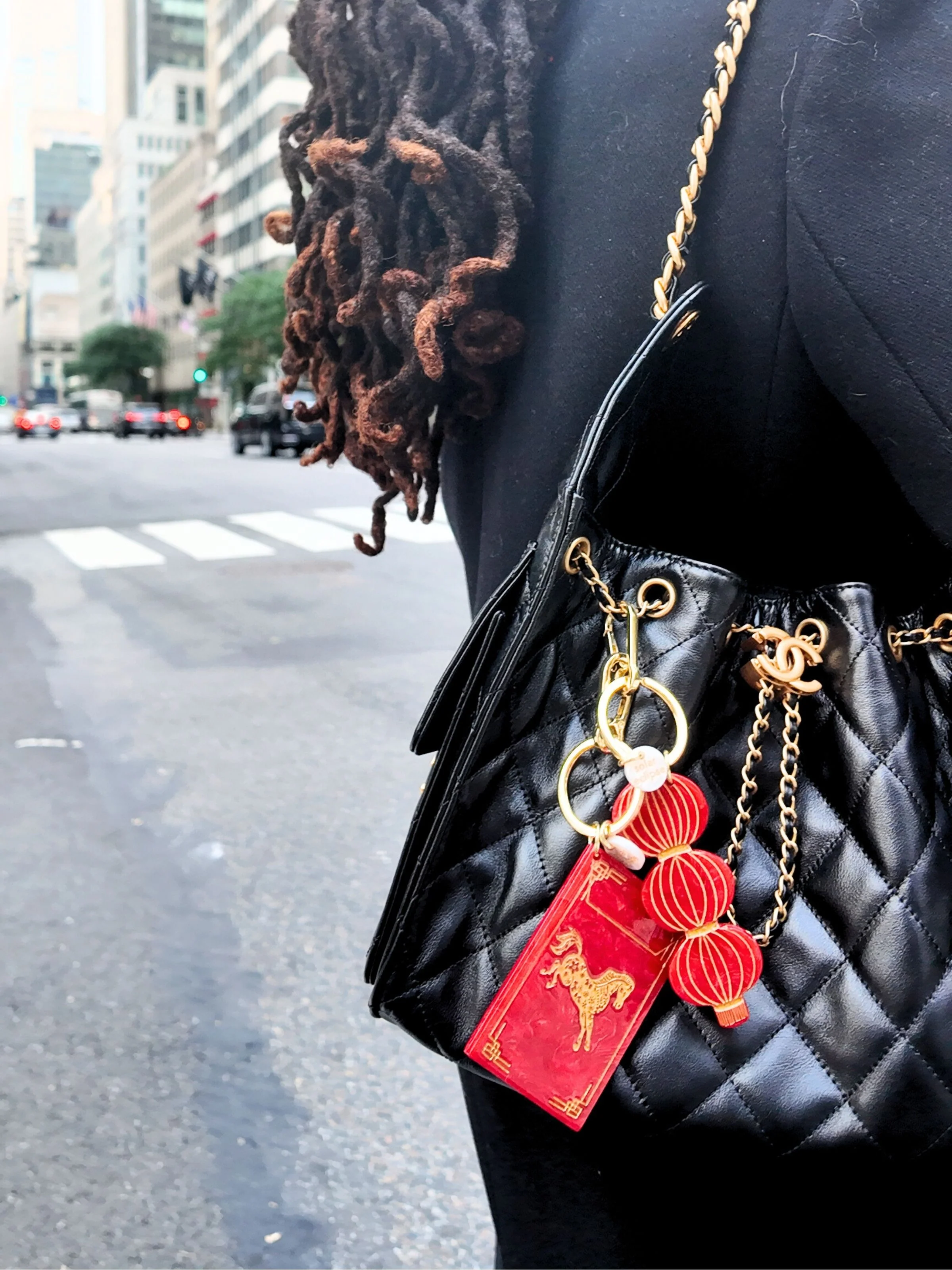 Hand-painted Red Lantern Bag Charm + Keychain | Eco-friendly - Image 3