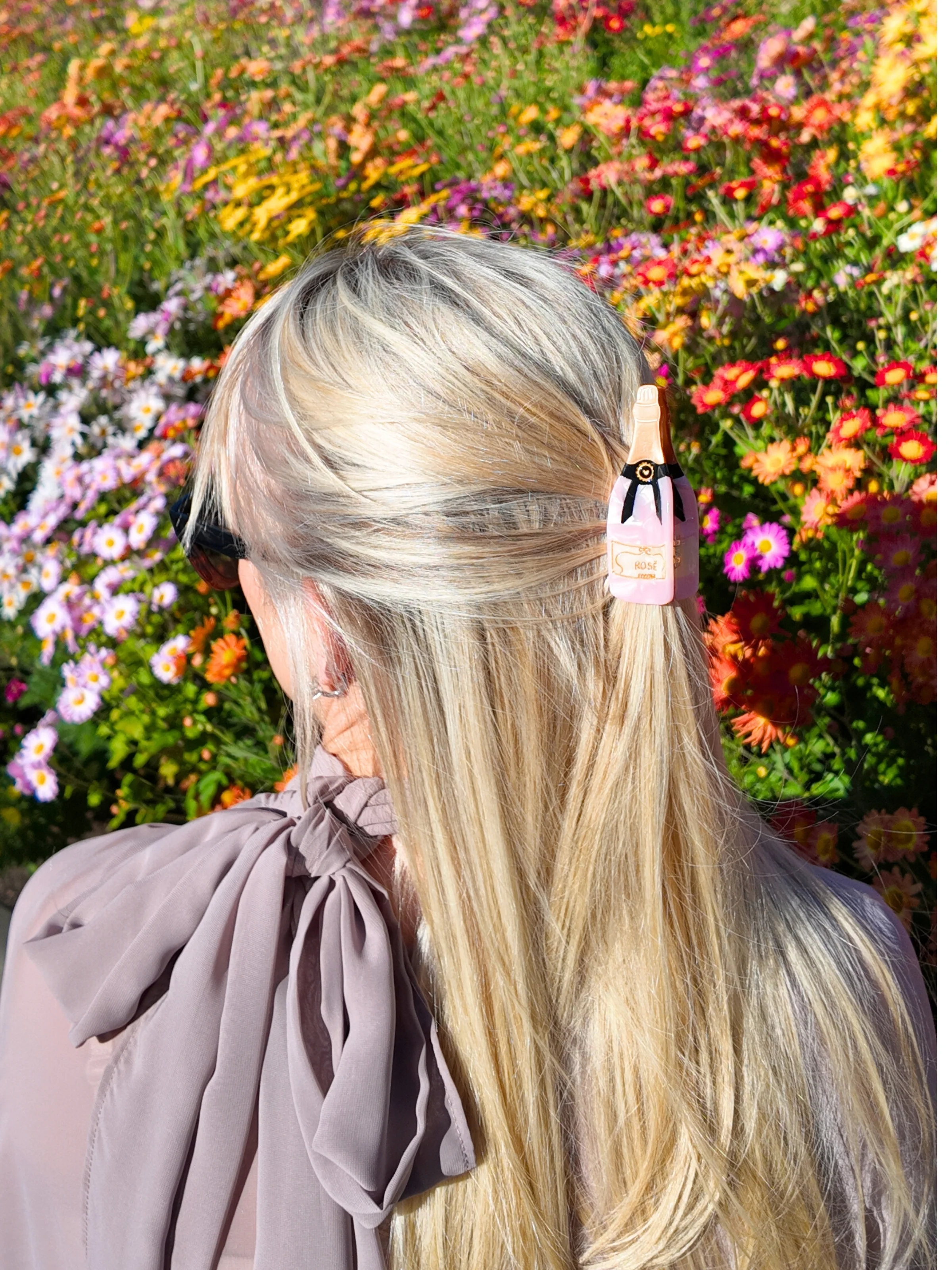 Hand-Painted Rosé Claw Clip | Eco-Friendly - Image 4