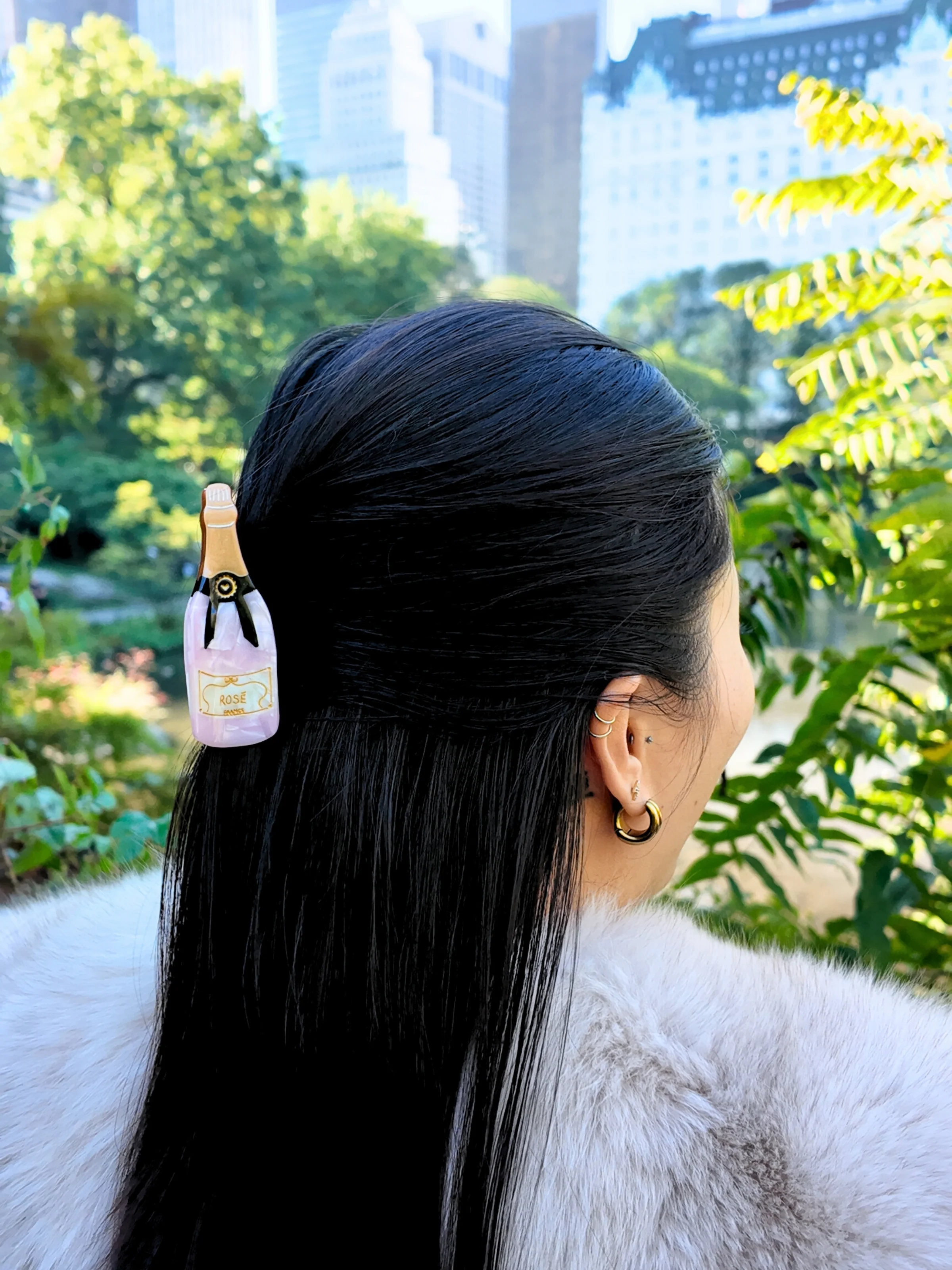 Hand-Painted Rosé Claw Clip | Eco-Friendly - Image 5