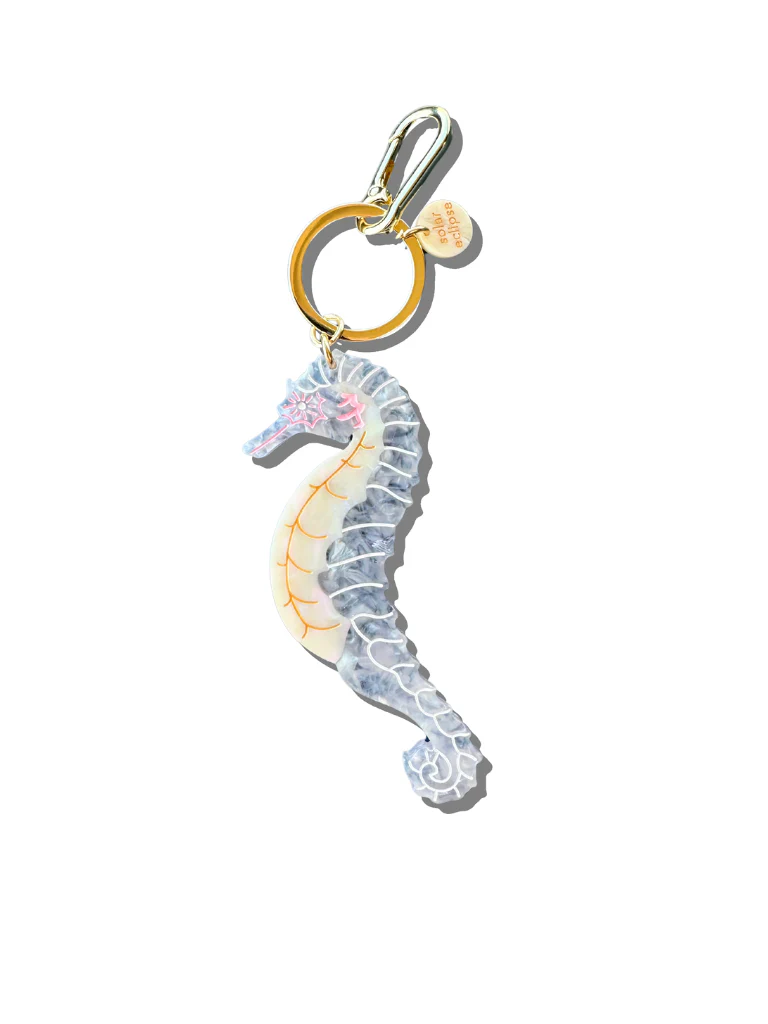 Hand-painted Seahorse Bag Charm + Keychain | Eco-Friendly - Image 6