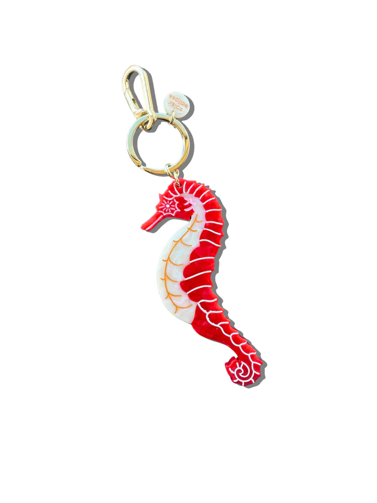 Hand-painted Seahorse Bag Charm + Keychain | Eco-Friendly - Image 8