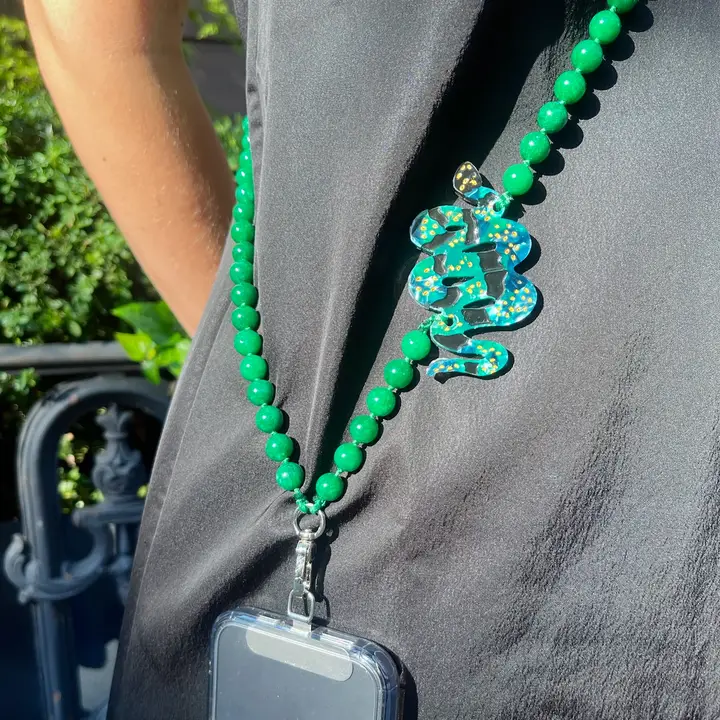 Hand-painted Snake Gemstone Crossbody Phone Chain - Image 4