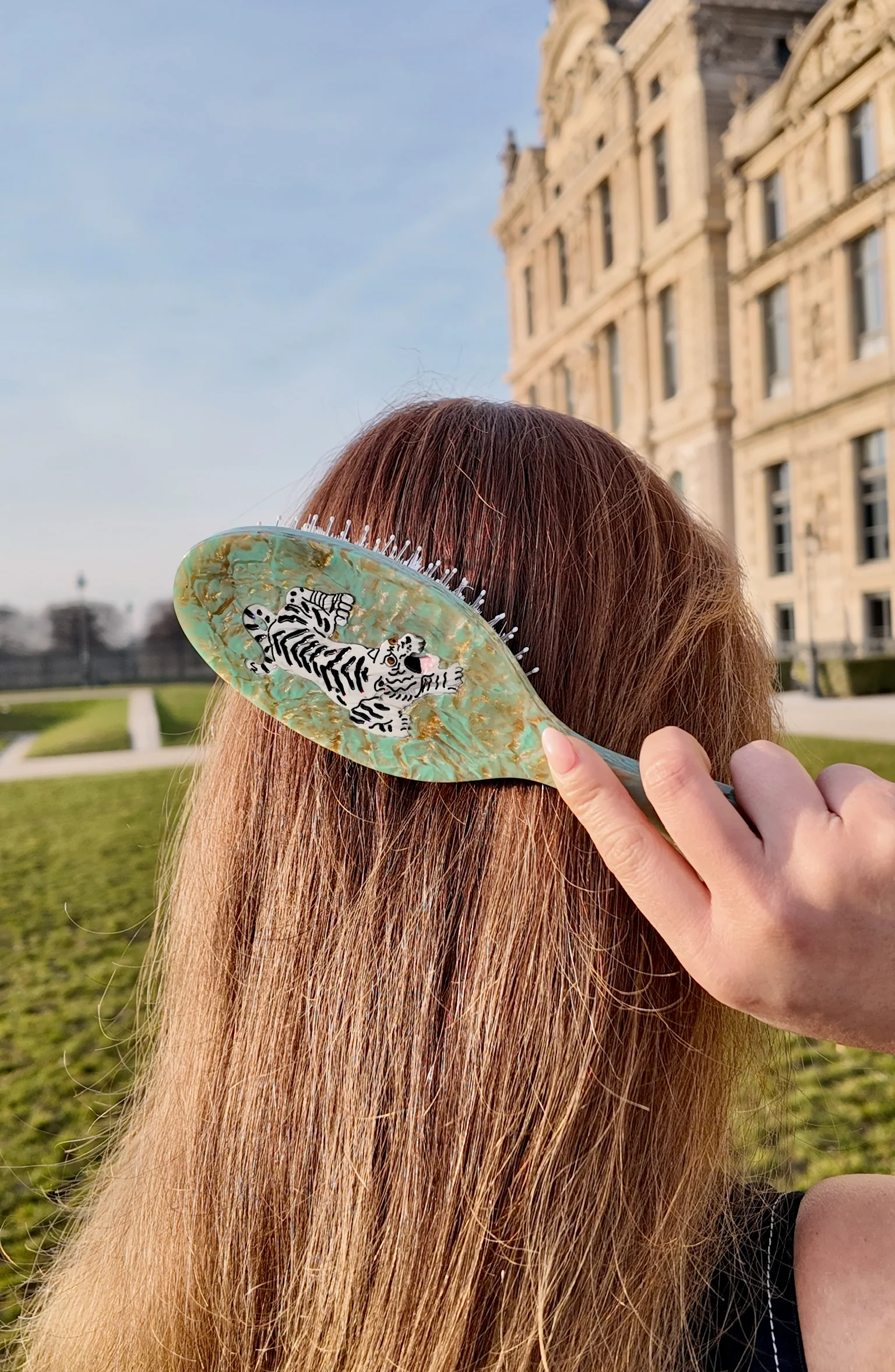 Hand-painted Tiger Amazing Hair Day Brush | Eco-Friendly - Image 3