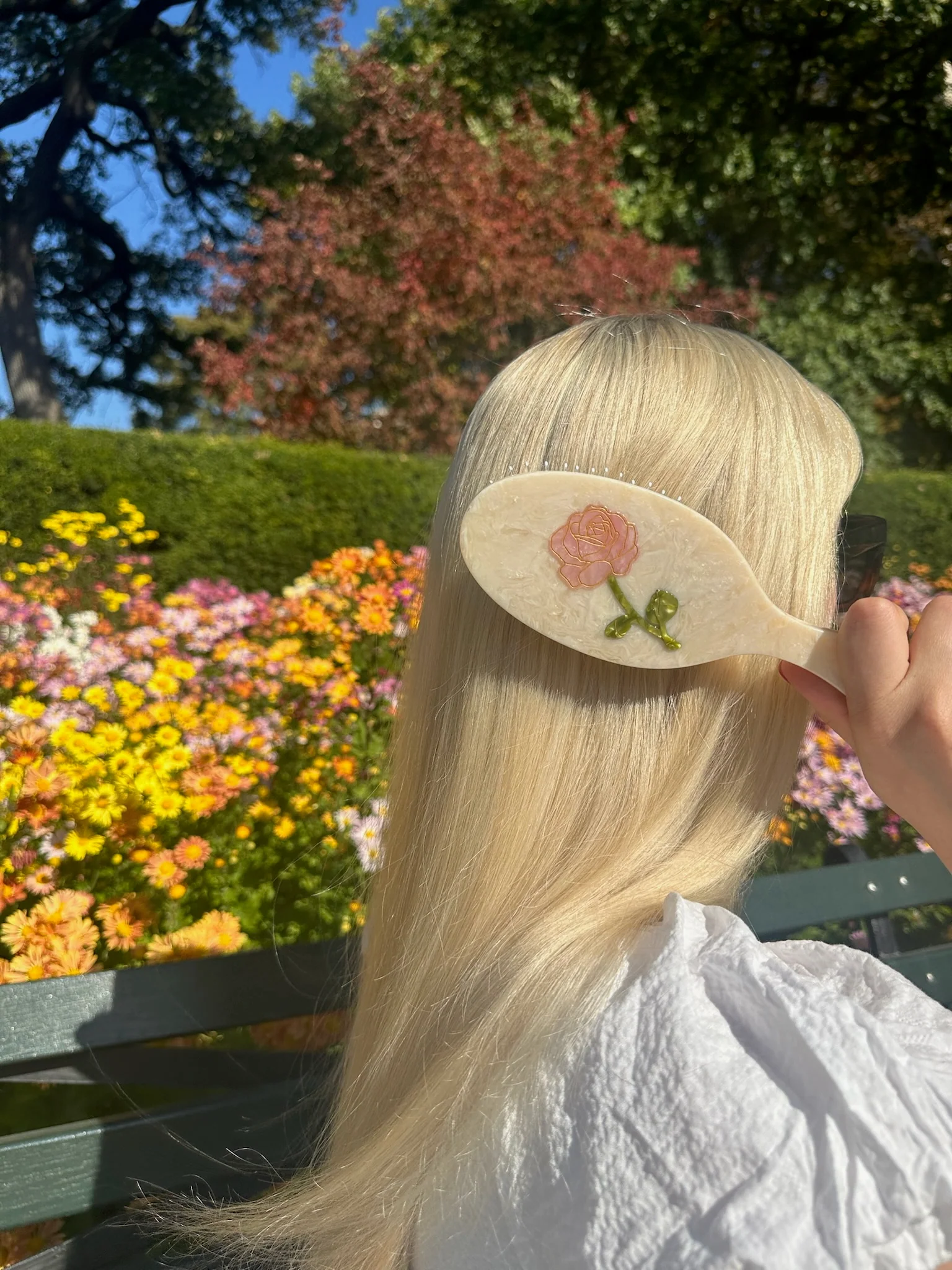 Hand-painted Spring Rose Amazing Hair Day Brush | Eco-Friendly - Image 2