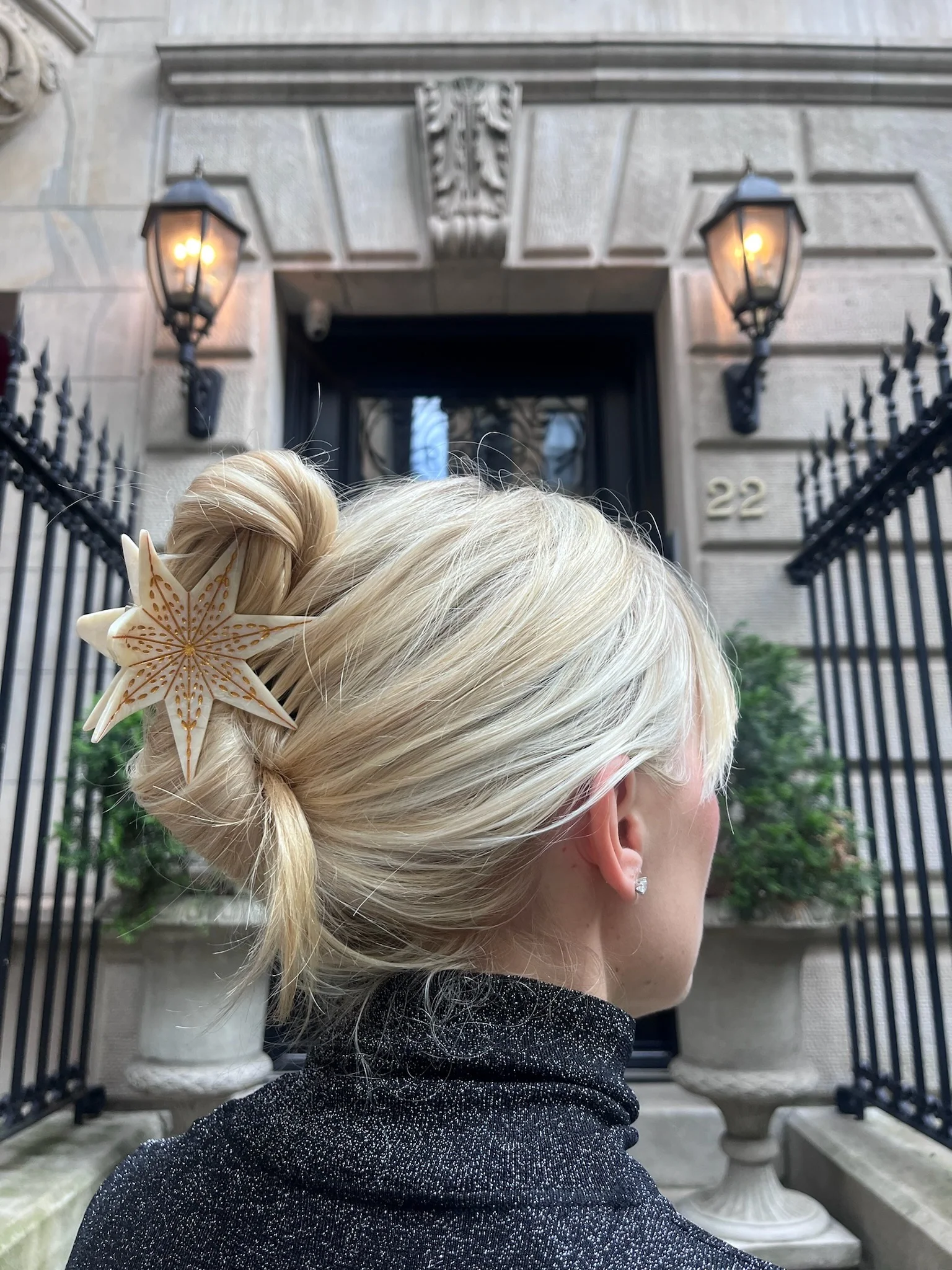 Hand-painted Celestial Star Claw Hair Clip | Eco-Friendly - Image 4