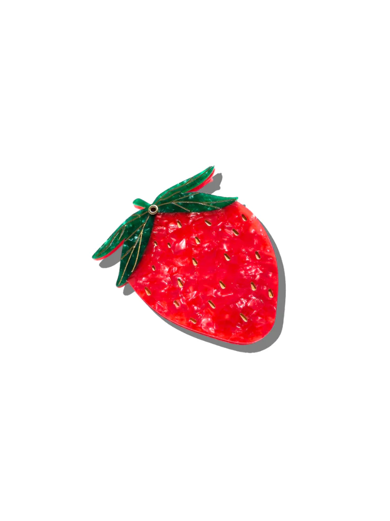 Hand-painted Strawberry Compact Mirror | Eco-Friendly - Image 3