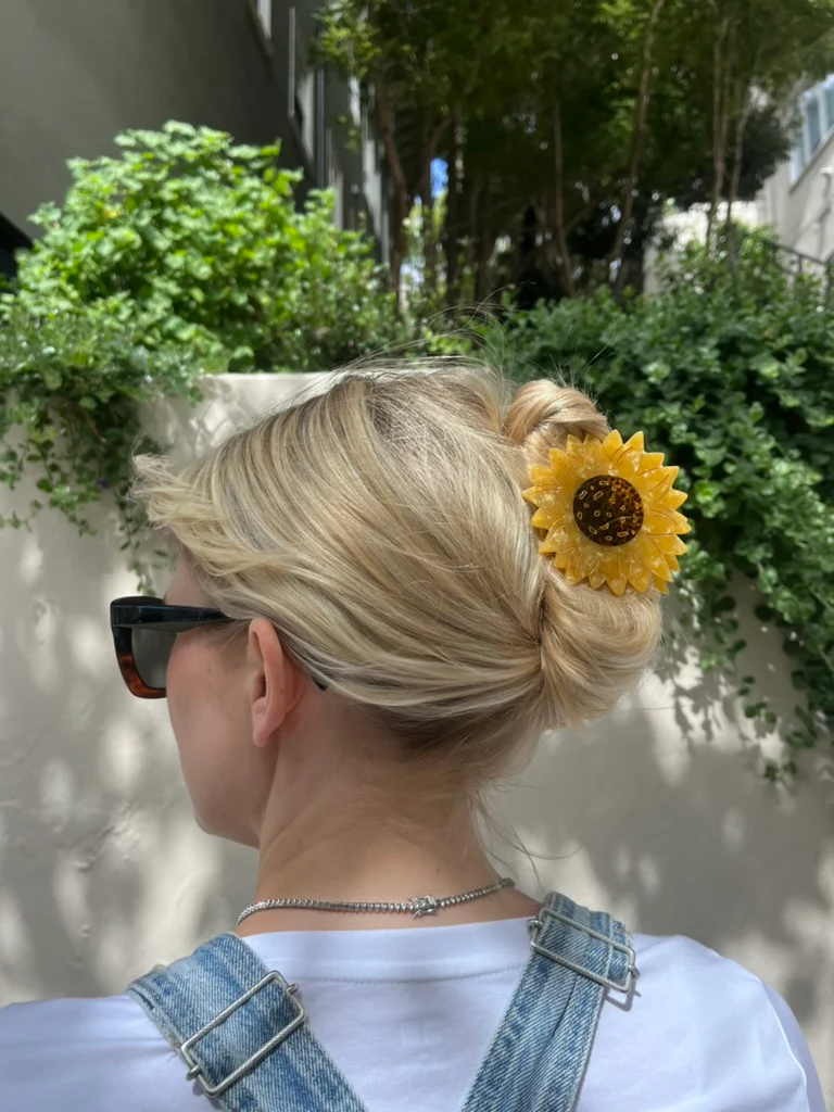 Hand-painted Sunflower Claw Hair Clip | Eco-Friendly - Image 3