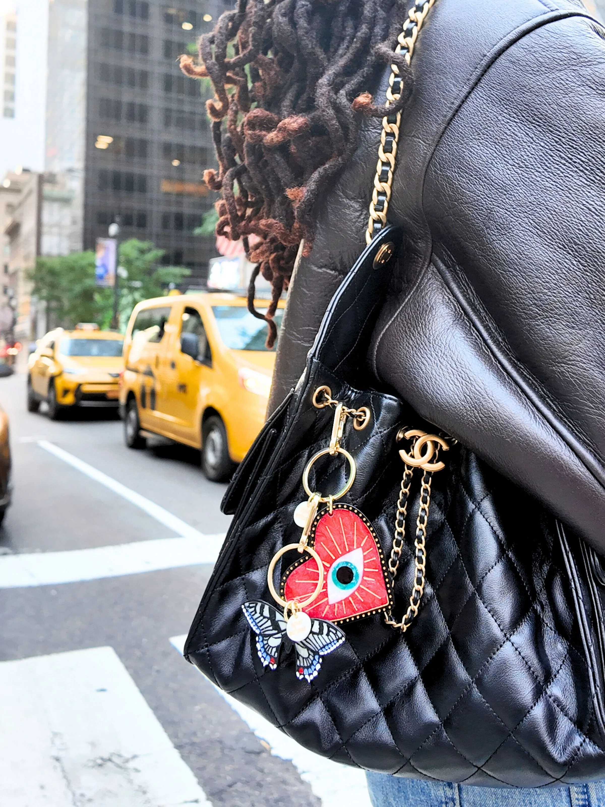 Hand-painted Swallowtail Bag Charm + Keychain | Eco-Friendly - Image 9