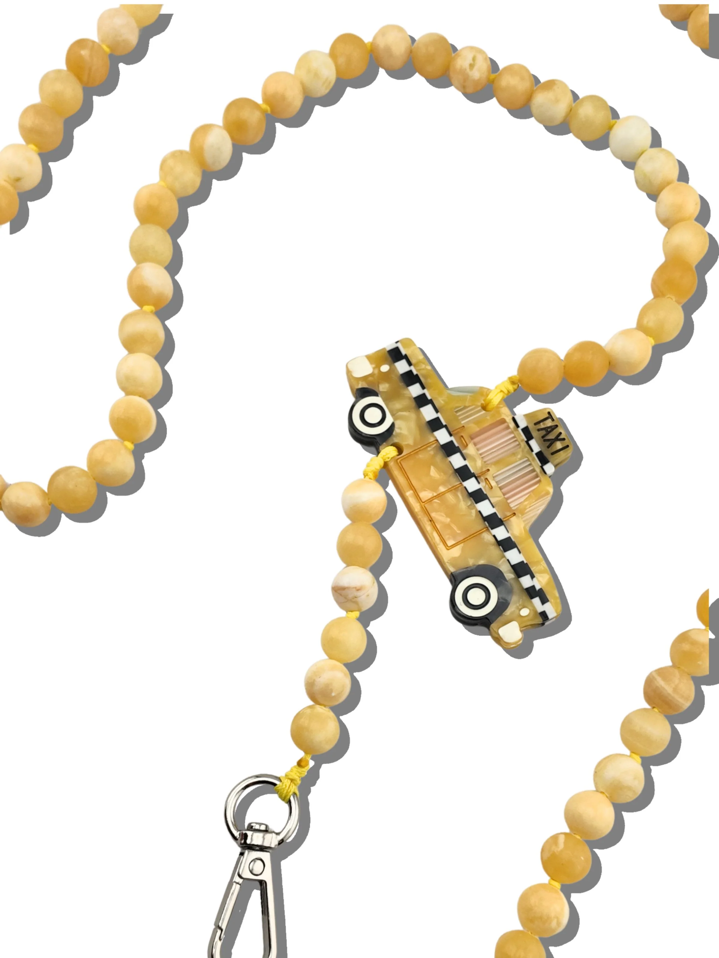 Hand-painted Taxi Gemstone Crossbody Phone Chain - Image 3