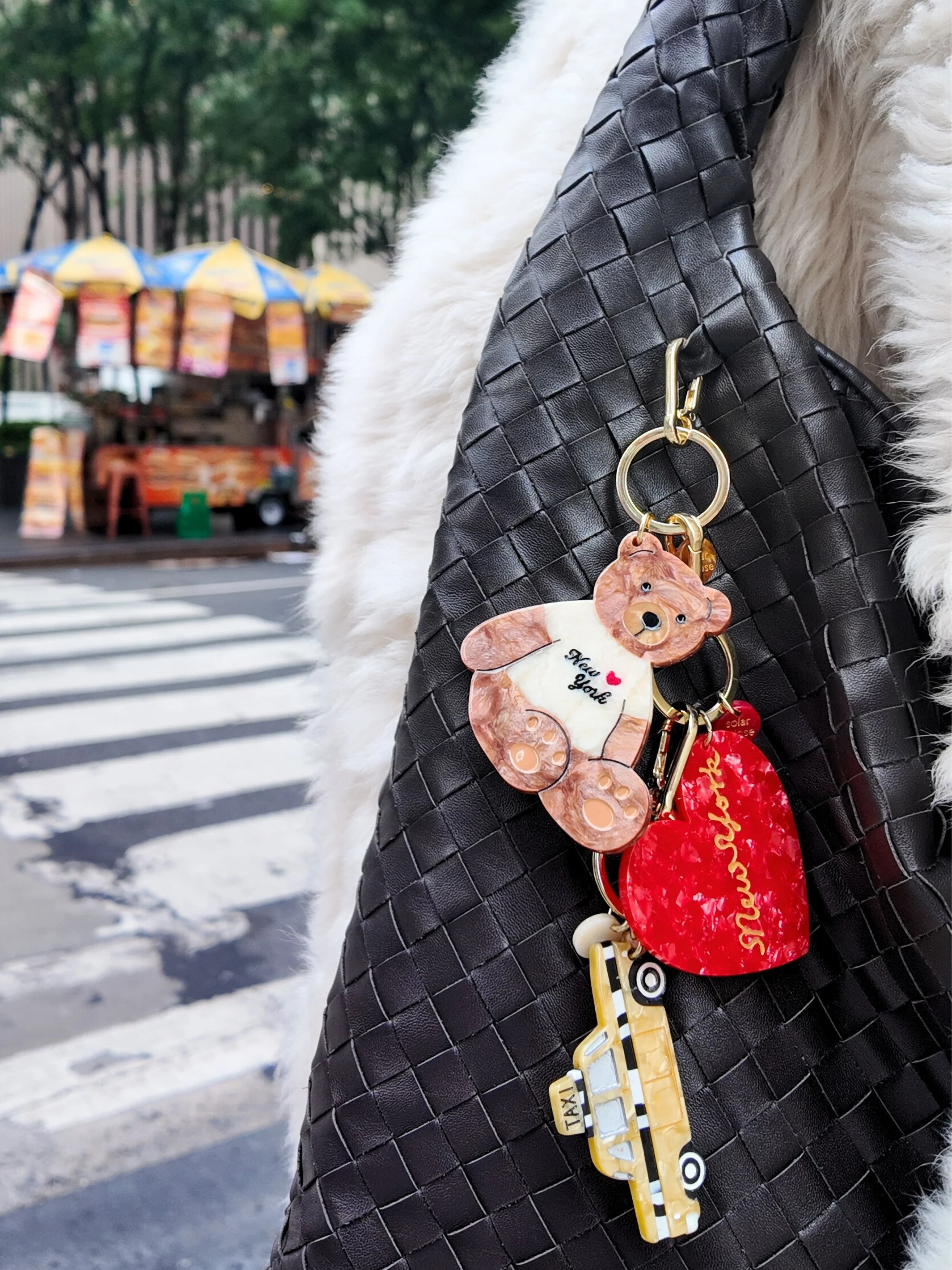 Hand-painted Taxicab Bag Charm + Keychain | Eco-Friendly - Image 4