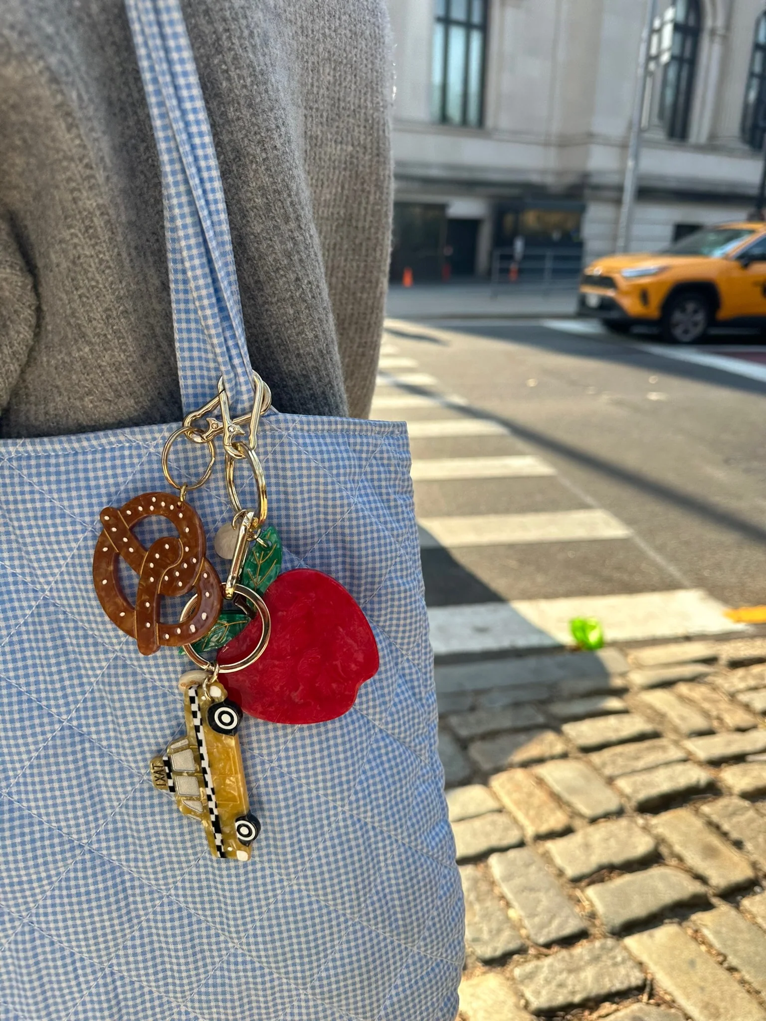 Hand-painted Taxicab Bag Charm + Keychain | Eco-Friendly - Image 7
