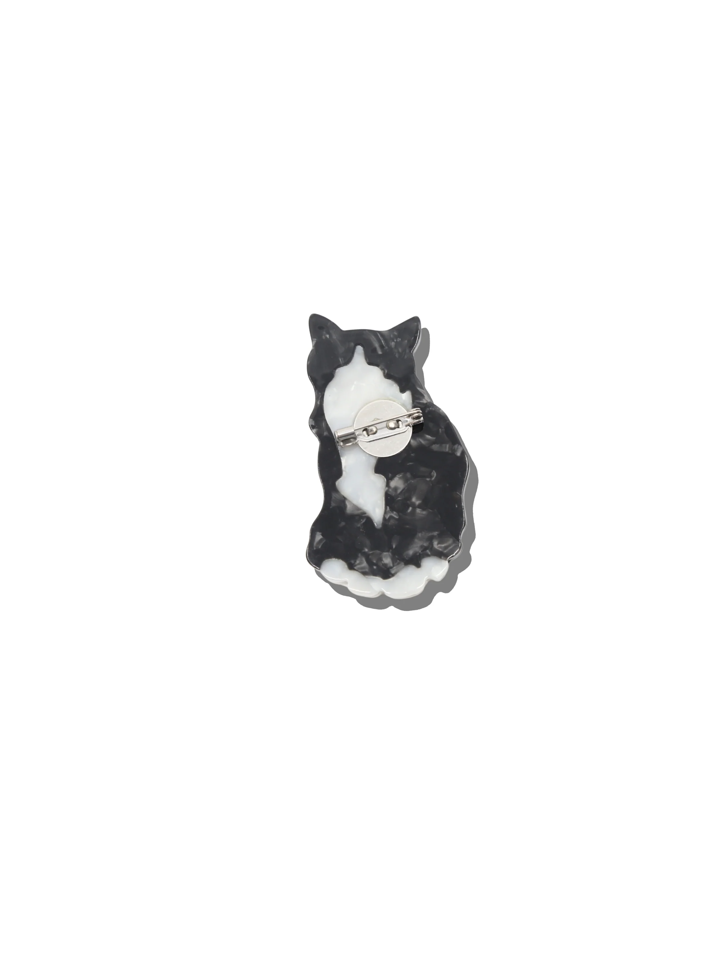 Hand-painted Tuxedo Cat Brooch Pin - Image 3