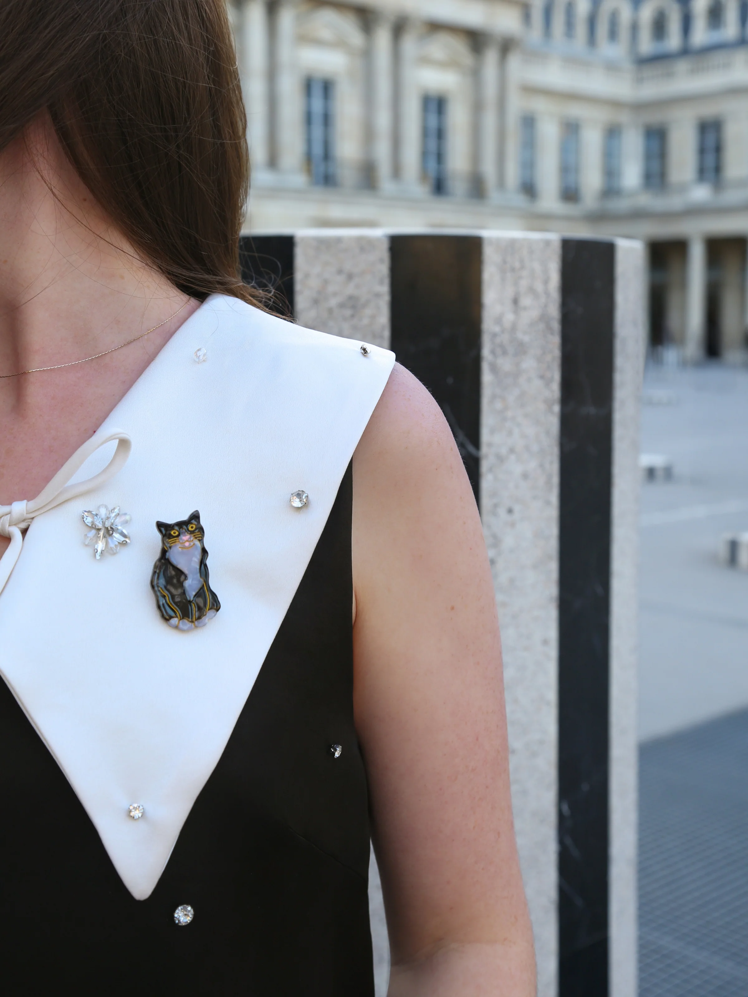 Hand-painted Tuxedo Cat Brooch Pin - Image 4