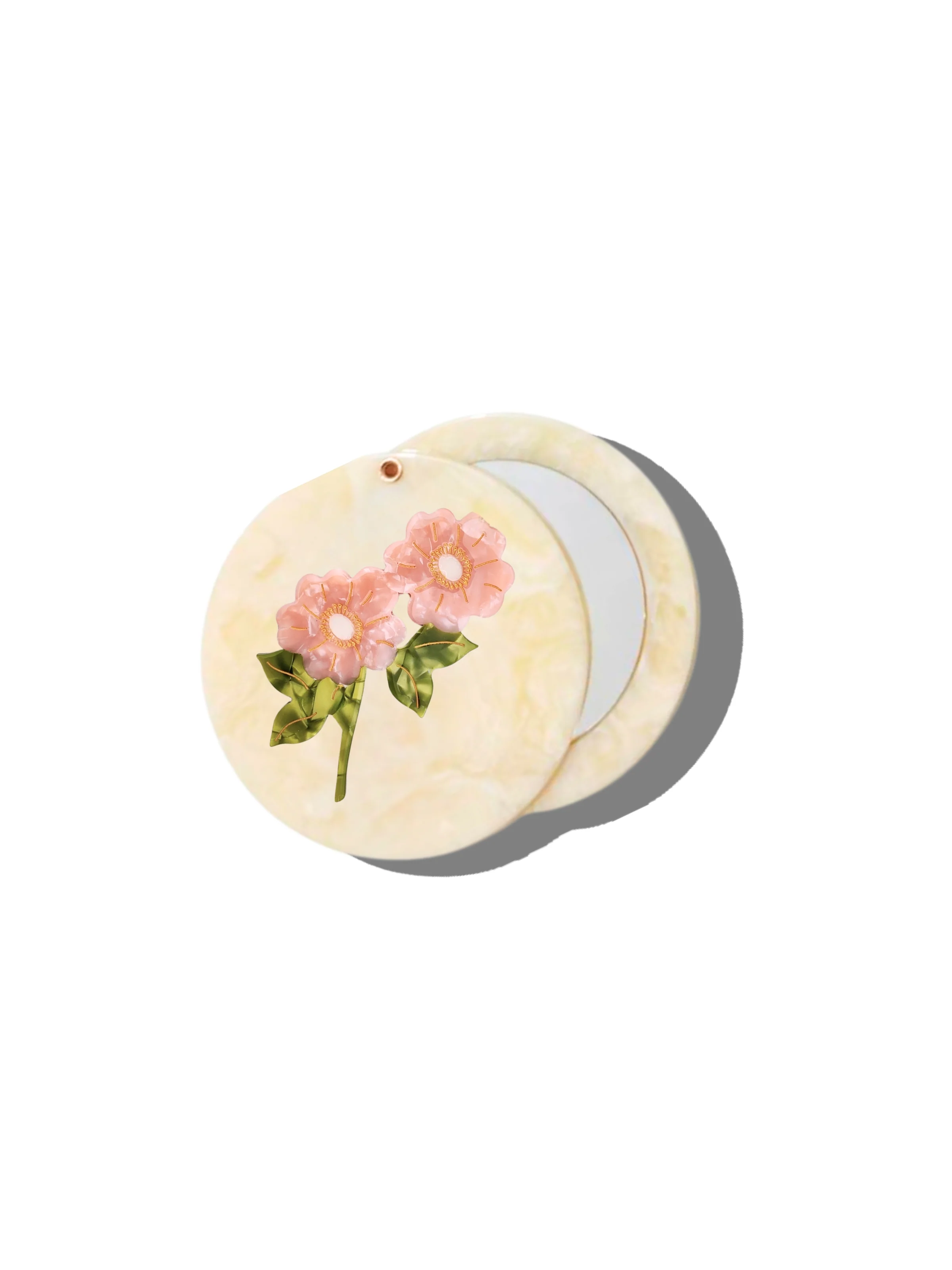 Hand-painted Wild Roses Compact Mirror | Eco-Friendly