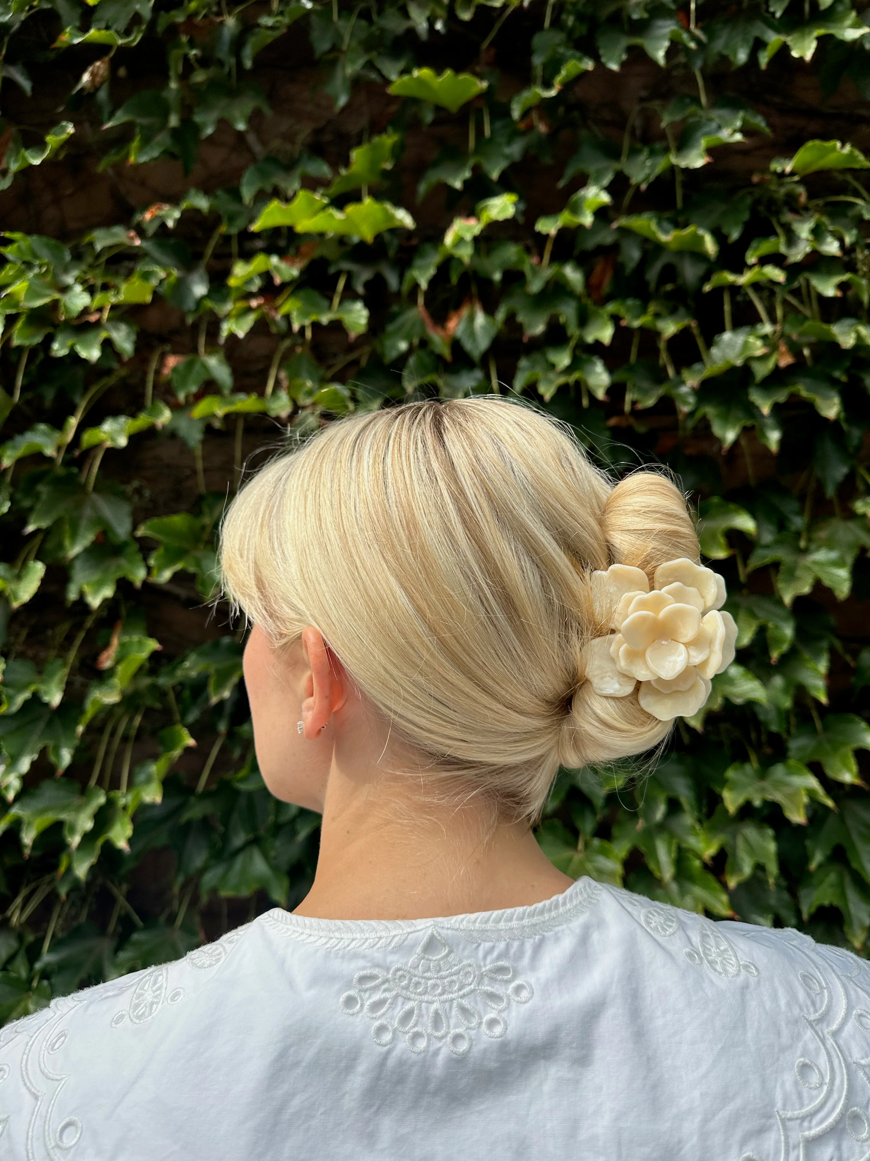 Handmade Origami Gardenia Flower Claw Hair Clip - Image 5